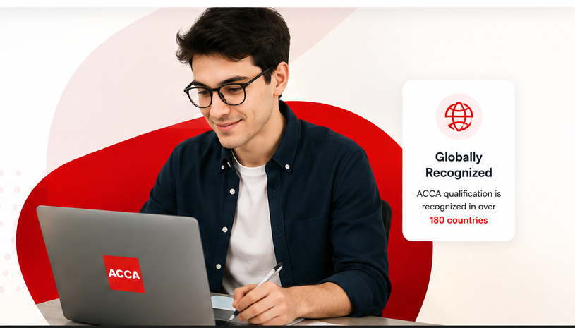 ACCA student studying with PassAI on a laptop